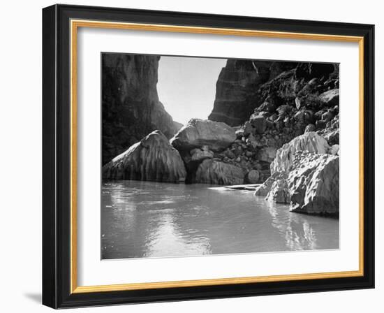 Mariscal Canyon, with Steep, Jagged Walls Rising Sharply from River, at Big Bend National Park-Myron Davis-Framed Photographic Print