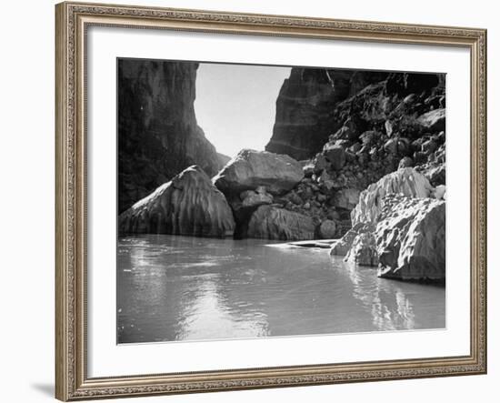 Mariscal Canyon, with Steep, Jagged Walls Rising Sharply from River, at Big Bend National Park-Myron Davis-Framed Photographic Print