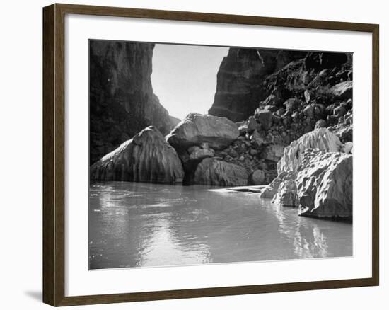 Mariscal Canyon, with Steep, Jagged Walls Rising Sharply from River, at Big Bend National Park-Myron Davis-Framed Photographic Print