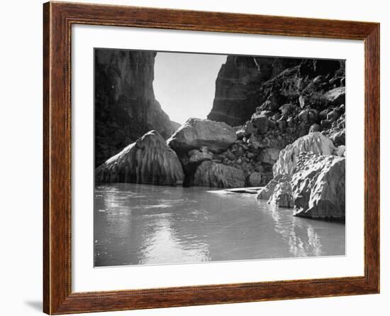 Mariscal Canyon, with Steep, Jagged Walls Rising Sharply from River, at Big Bend National Park-Myron Davis-Framed Photographic Print