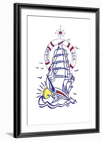 Maritime Ship-Emilie Ramon-Framed Giclee Print