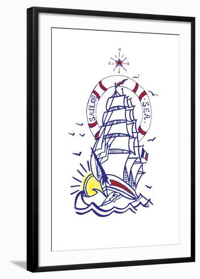 Maritime Ship-Emilie Ramon-Framed Giclee Print