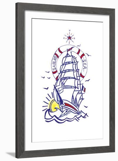 Maritime Ship-Emilie Ramon-Framed Giclee Print