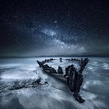 Shipwreck Below the Stars, Glenbeigh, County Kerry, Munster, Ireland-Mariuskasteckas-Laminated Photographic Print