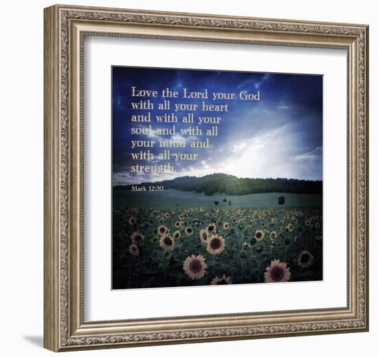 Mark 12:30 Love the Lord Your God (Sunflowers)-Inspire Me-Framed Art Print