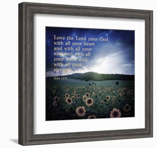 Mark 12:30 Love the Lord Your God (Sunflowers)-Inspire Me-Framed Art Print