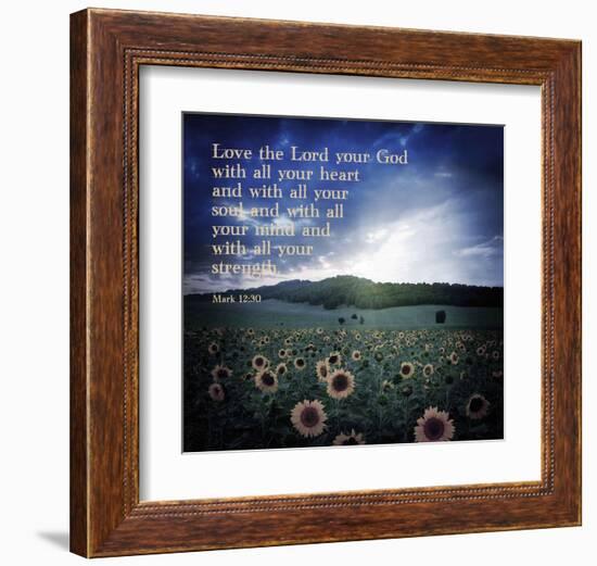 Mark 12:30 Love the Lord Your God (Sunflowers)-Inspire Me-Framed Art Print