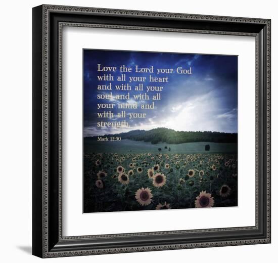 Mark 12:30 Love the Lord Your God (Sunflowers)-Inspire Me-Framed Art Print