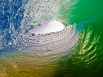 Powerful wave breaking off a beach, Hawaii-Mark A Johnson-Photographic Print