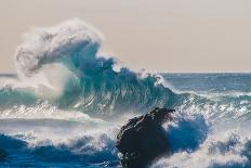 Powerful wave breaking off a beach, Hawaii-Mark A Johnson-Photographic Print