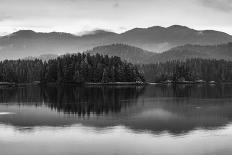 The misty mountains and calm waters of the Tongass National Forest, Southeast Alaska, USA-Mark A Johnson-Photographic Print