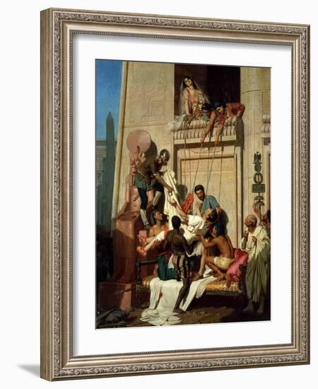 Mark Antony Brought Dying to Cleopatra VII, Queen of Egypt-Ernest Hillemacher-Framed Giclee Print