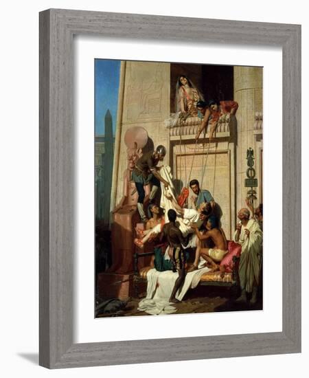 Mark Antony Brought Dying to Cleopatra VII, Queen of Egypt-Ernest Hillemacher-Framed Giclee Print