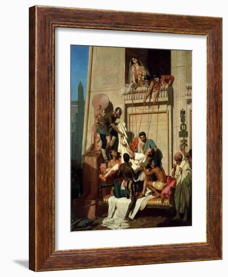 Mark Antony Brought Dying to Cleopatra VII, Queen of Egypt-Ernest Hillemacher-Framed Giclee Print