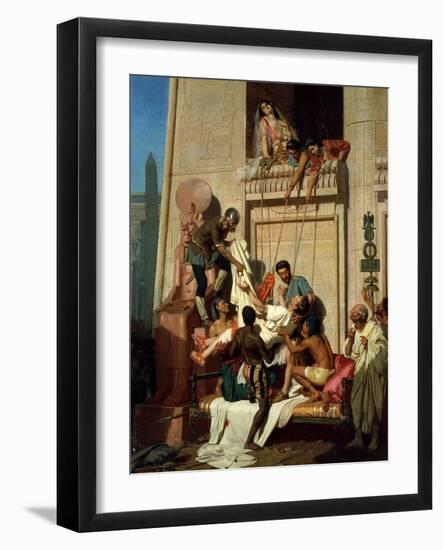 Mark Antony Brought Dying to Cleopatra VII, Queen of Egypt-Ernest Hillemacher-Framed Giclee Print