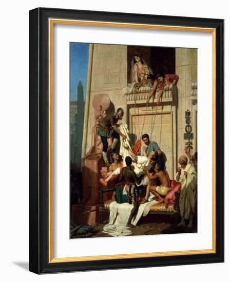 Mark Antony Brought Dying to Cleopatra VII, Queen of Egypt-Ernest Hillemacher-Framed Giclee Print