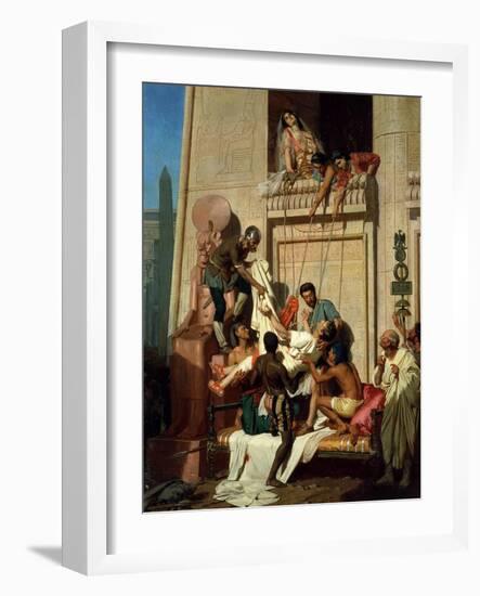 Mark Antony Brought Dying to Cleopatra VII, Queen of Egypt-Ernest Hillemacher-Framed Premium Giclee Print