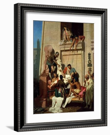 Mark Antony Brought Dying to Cleopatra VII, Queen of Egypt-Ernest Hillemacher-Framed Premium Giclee Print