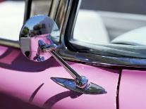 Close-Up of a Wing Mirror and Reflection on a Pink Cadillac Car-Mark Chivers-Photographic Print