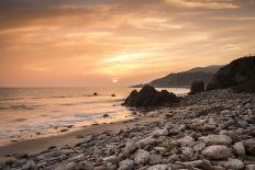 Sunset on Will Rogers Beach and the Pacific Coast Highway-Mark Chivers-Photographic Print