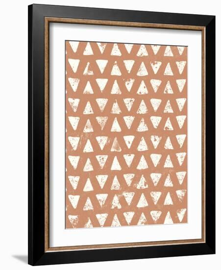 Mark Making Tile Pattern IV Rust Crop-Moira Hershey-Framed Art Print