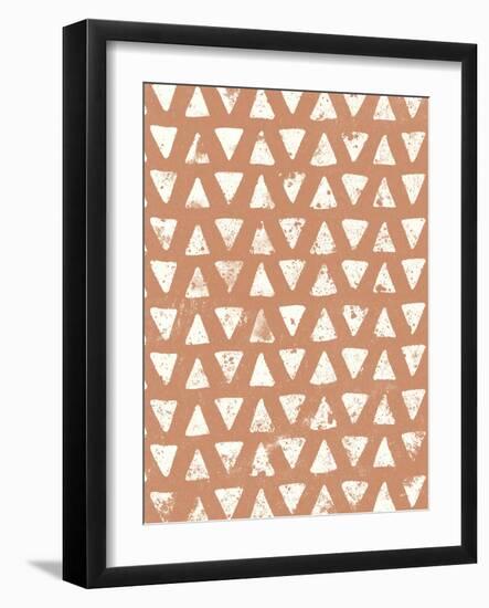 Mark Making Tile Pattern IV Rust Crop-Moira Hershey-Framed Art Print