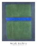 No 14. White and Greens in Blue-Mark Rothko-Framed Art Print