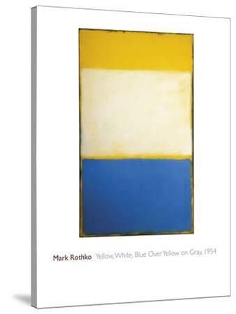 Yellow, White, Blue Over Yellow on Gray, 1954 Stretched Canvas