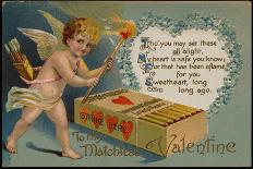 Valentine's Day Postcard with Cupid and Matches-Mark Rykoff-Mounted Giclee Print