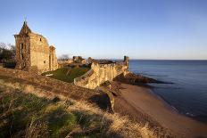 St. Andrews Castle and Castle Sands from the Scores at Sunrise, Fife, Scotland, UK-Mark Sunderland-Photographic Print