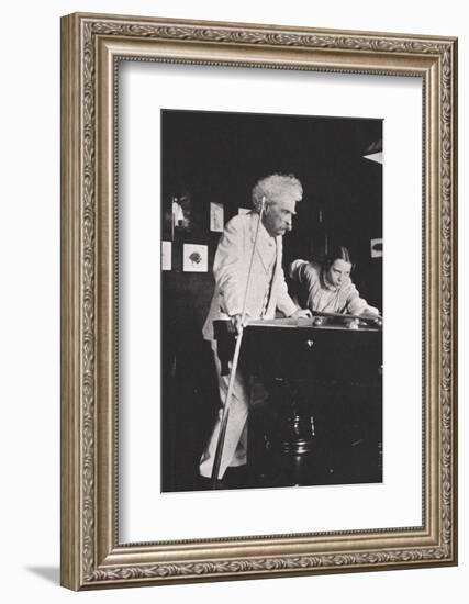 Mark Twain, American author, playing pool, c1900s(?)-Unknown-Framed Photographic Print