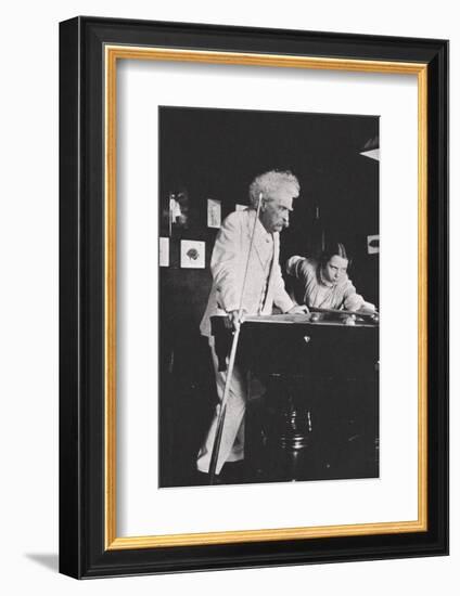 Mark Twain, American author, playing pool, c1900s(?)-Unknown-Framed Photographic Print