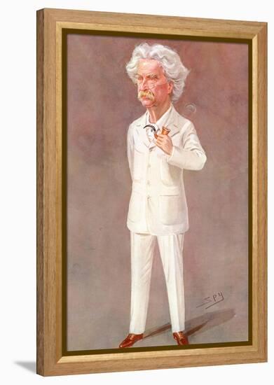 Mark Twain American Writer Born: Samuel Langhorne Clemens Pictured in a White Suit-Spy (Leslie M. Ward)-Framed Premier Image Canvas