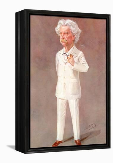 Mark Twain American Writer Born: Samuel Langhorne Clemens Pictured in a White Suit-Spy (Leslie M. Ward)-Framed Premier Image Canvas