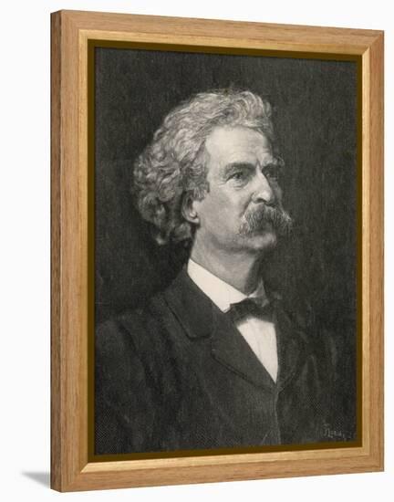 Mark Twain American Writer Creator of Tom Sawyer and Huckleberry Finn-null-Framed Premier Image Canvas