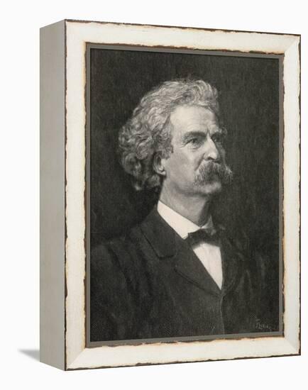 Mark Twain American Writer Creator of Tom Sawyer and Huckleberry Finn-null-Framed Premier Image Canvas