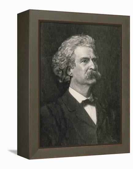 Mark Twain American Writer Creator of Tom Sawyer and Huckleberry Finn-null-Framed Premier Image Canvas