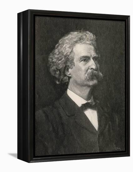 Mark Twain American Writer Creator of Tom Sawyer and Huckleberry Finn-null-Framed Premier Image Canvas