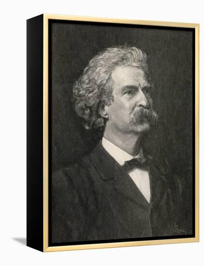 Mark Twain American Writer Creator of Tom Sawyer and Huckleberry Finn-null-Framed Premier Image Canvas