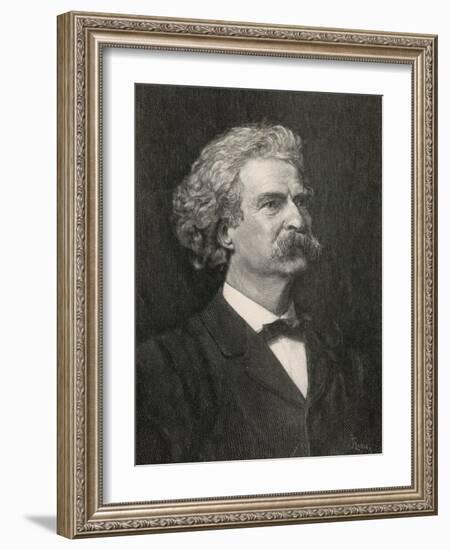 Mark Twain American Writer Creator of Tom Sawyer and Huckleberry Finn-null-Framed Photographic Print