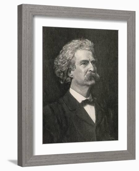 Mark Twain American Writer Creator of Tom Sawyer and Huckleberry Finn-null-Framed Photographic Print