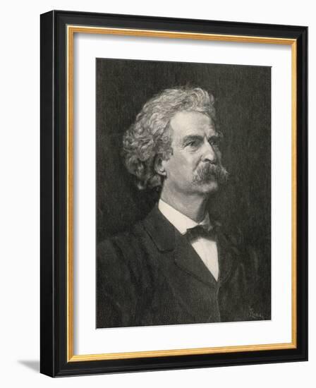 Mark Twain American Writer Creator of Tom Sawyer and Huckleberry Finn-null-Framed Photographic Print