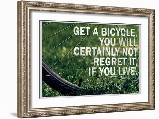 Mark Twain Bicycle Quote Poster-null-Framed Photo