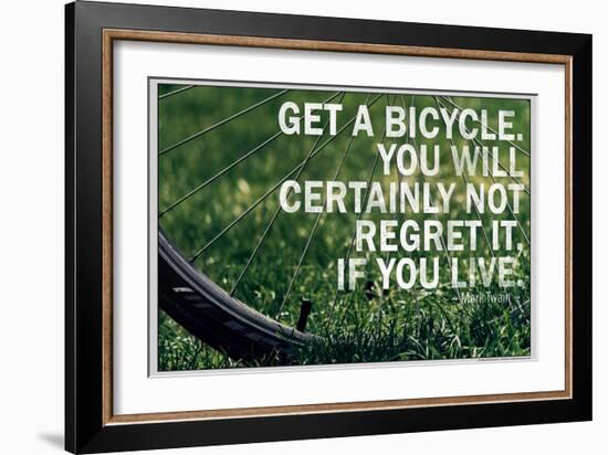 Mark Twain Bicycle Quote Poster-null-Framed Photo