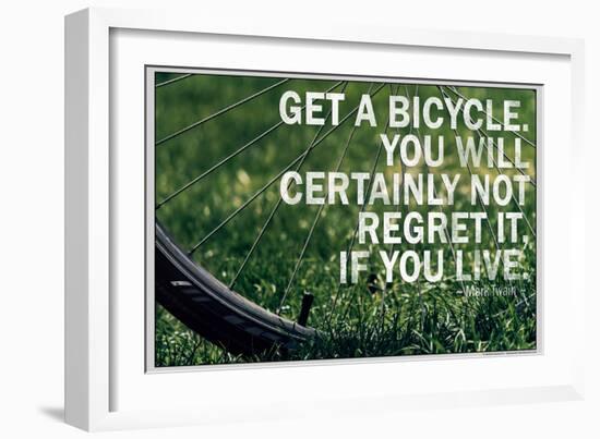 Mark Twain Bicycle Quote Poster-null-Framed Photo