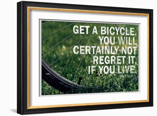 Mark Twain Bicycle Quote Poster-null-Framed Photo