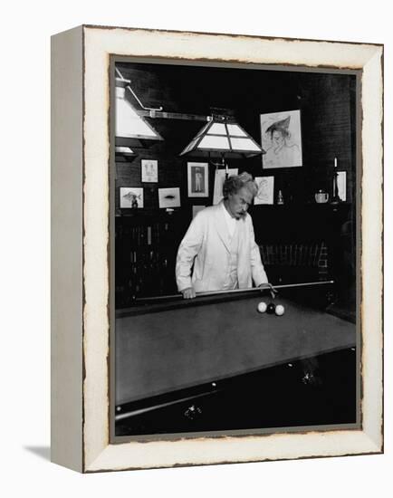 Mark Twain Playing Game of Pool-null-Framed Premier Image Canvas