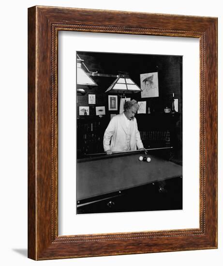 Mark Twain Playing Game of Pool-null-Framed Photographic Print