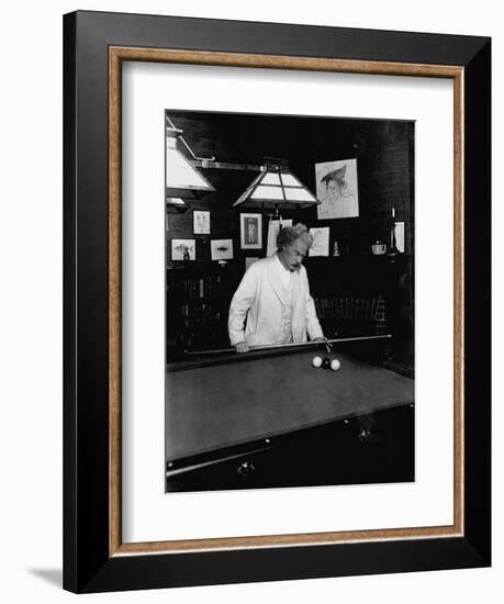 Mark Twain Playing Game of Pool-null-Framed Photographic Print