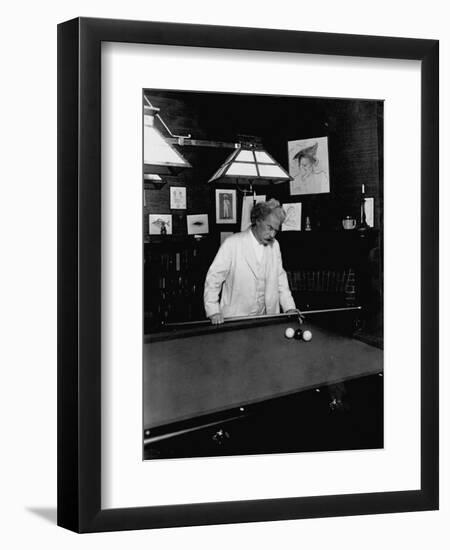 Mark Twain Playing Game of Pool-null-Framed Photographic Print